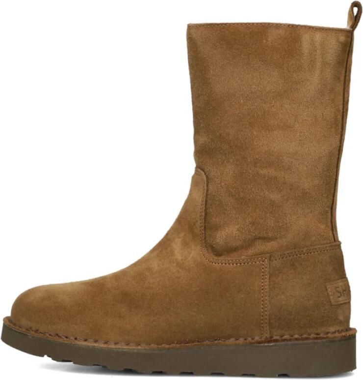 SHABBIES Enkelboots Dames Palissa Mia High Zip Suède Bruin - Foto 3