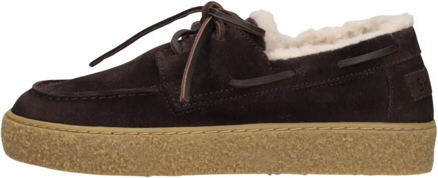 SHABBIES Veterschoenen Dames Chewy Moccasin Suède Bruin