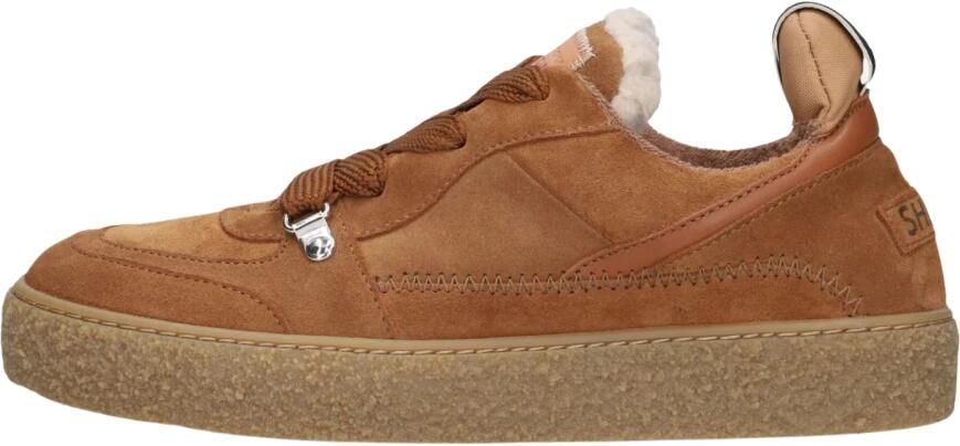 SHABBIES Lage Sneakers Dames Chewy Unna Suède Camel - Foto 7