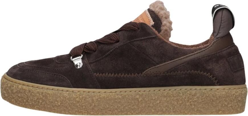SHABBIES Lage Sneakers Dames Chewy Unna Suède Bruin - Foto 6