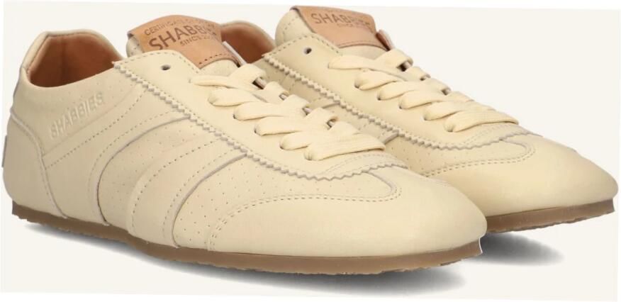 Shabbies Amsterdam Shabbies Ciska Base Sneakers Dames Leren Sneaker Beige - Foto 3
