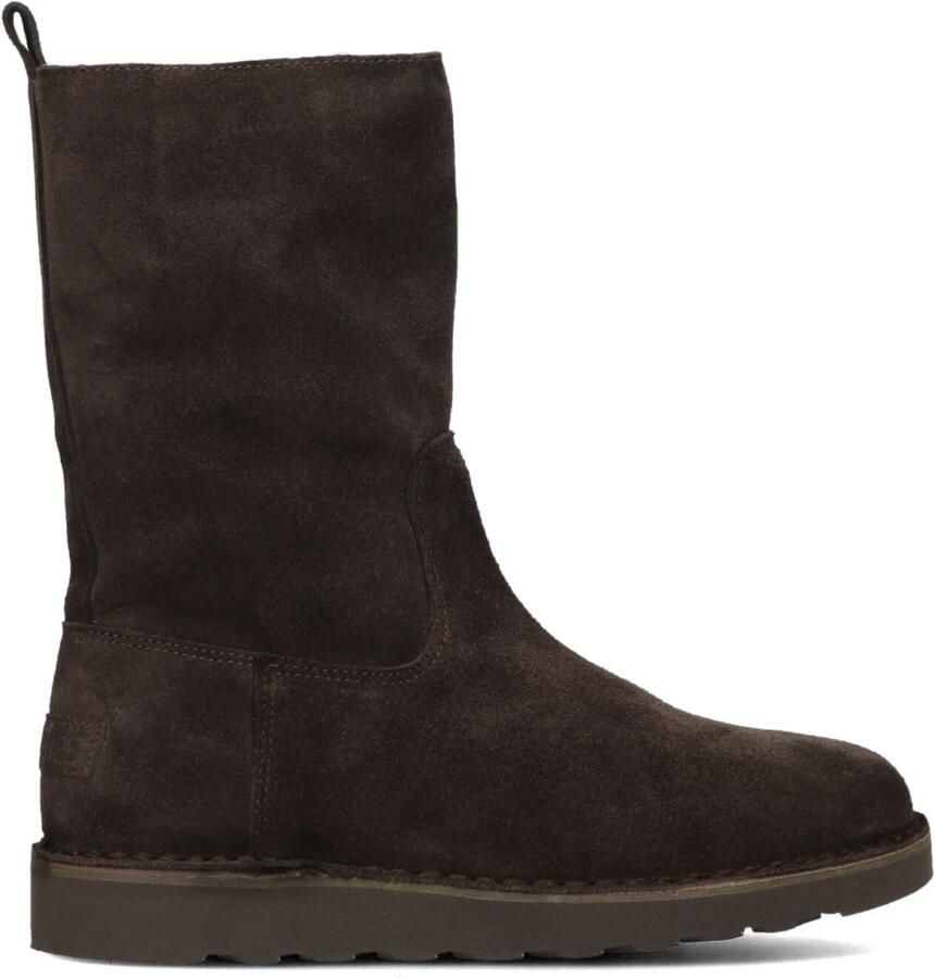 SHABBIES Enkelboots Dames Palissa Mia High Zip Suède Bruin