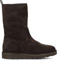 SHABBIES Enkelboots Dames Palissa Mia High Zip Suède Bruin - Bruin