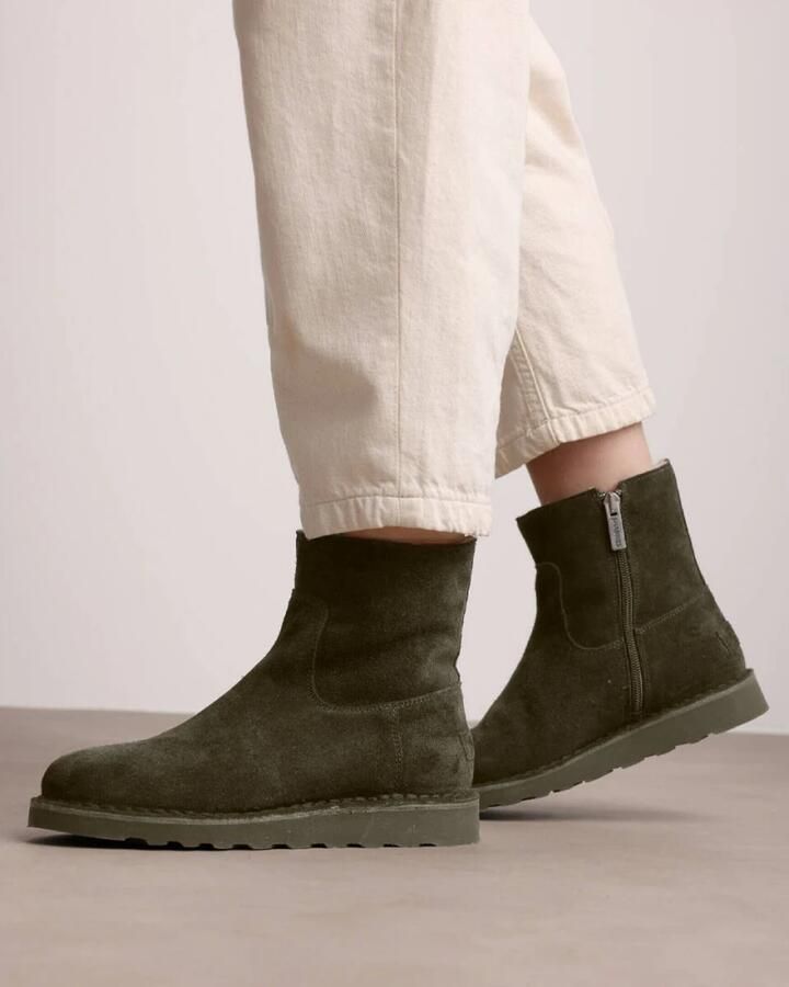 SHABBIES Enkelboots Dames Palissa Mia Zip Maat: 42 Materiaal: Suède Kleur: Bruin - Foto 3