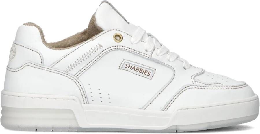 Shabbies Amsterdam Shabbies Revin Contra Sneakers Dames Leren Sneaker Wit