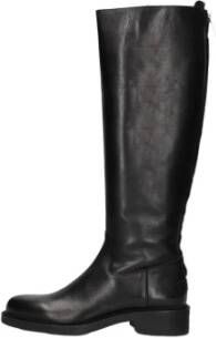 Shabbies Zwarte Leren Hoge Laarzen Black Dames