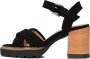 SHABBIES Sandalen Dames 163020155 Shs1171 Maat: 38 Materiaal: Suède Kleur: Zwart - Thumbnail 3