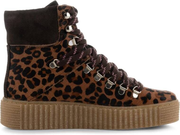 Shoe the Bear Agda boot suede Chesnut Leopard Pony Bruin Dames