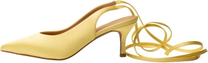 Shoe the Bear Amia Tie-Up Pump Satin Butter Satin Yellow Dames