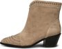 Shoe the Bear Annika Western Stud Suède Laarzen Taupe Beige Dames - Thumbnail 1