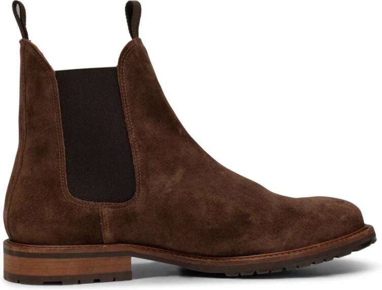 Shoe the Bear York chelsea boot suede Choc Brown Bruin Heren