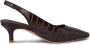 Shoe the Bear Croco Leren Slingback Hak Chocolade Brown Dames - Thumbnail 2