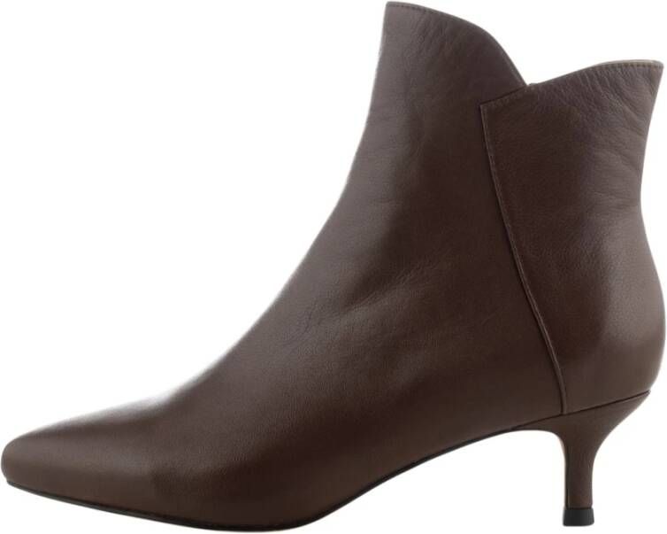 Shoe the Bear Elegante Leren Enkellaars met Ritssluiting Brown Dames