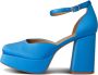 Shoe the Bear Elegante Satijnen Plateauhakken met Enkelband Blue Dames - Thumbnail 2