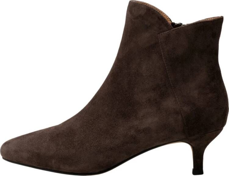 Shoe the Bear Elegante Suède Enkellaars met Ritssluiting Brown Dames