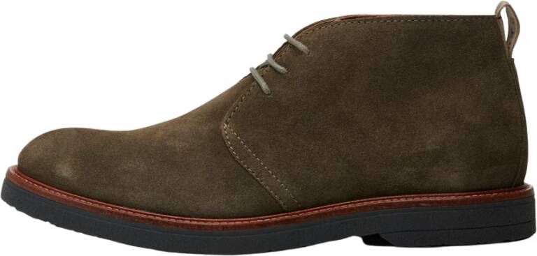 Shoe the Bear Kip Desert Boot Suede Khaki Groen Heren