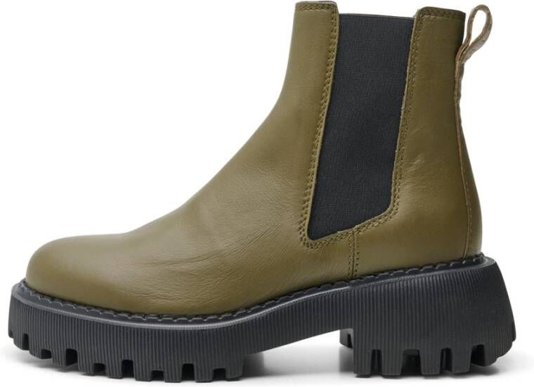 Shoe the Bear Lichtgewicht Chunky Sole Chelsea Boot Green Dames