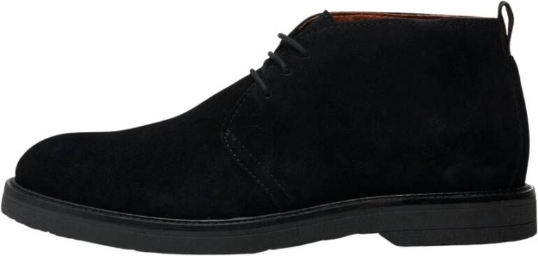 Shoe the Bear Moderne Kip Desert Boot Suede Black Heren