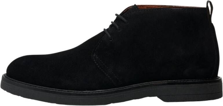 Shoe the Bear Moderne Kip Desert Boot Suede Zwart Heren