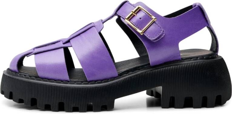 Shoe the Bear Posey Glanzende Leren Sandaal Violet Purple Dames