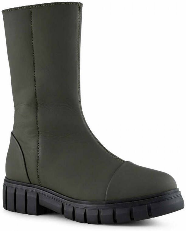 Shoe the Bear Rebel boots leather MAT Khaki Groen Dames
