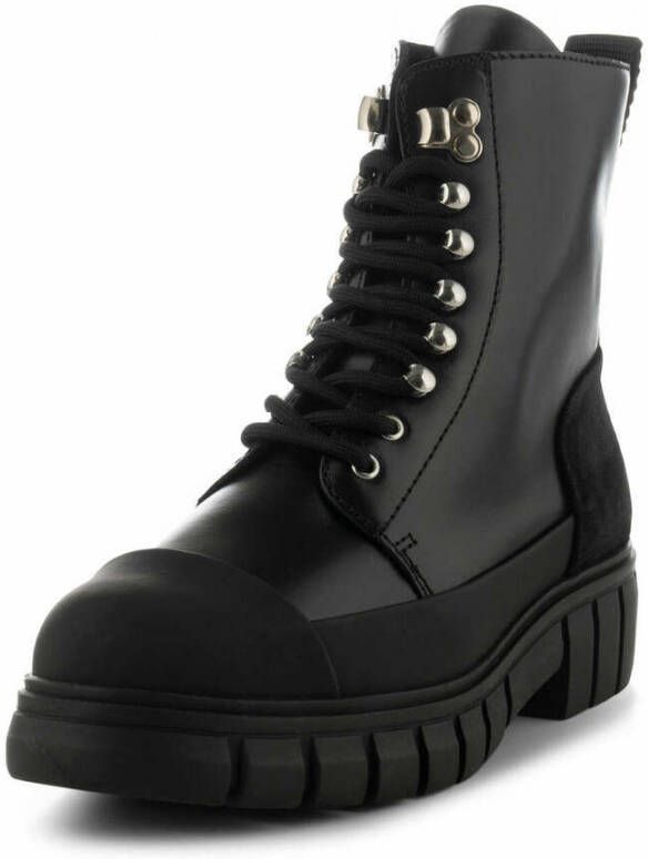 Shoe the Bear Rebel lace-up boots leather Black Black Zwart Dames