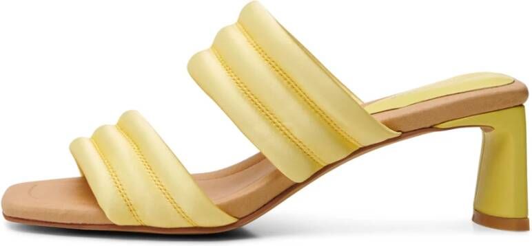 Shoe the Bear Sylvi Satijnen Hoge Hak Sandalen Yellow Dames