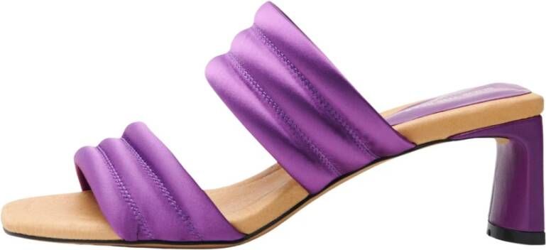 Shoe the Bear Sylvi Satijnen Hoge Hak Sandalen Purple Dames