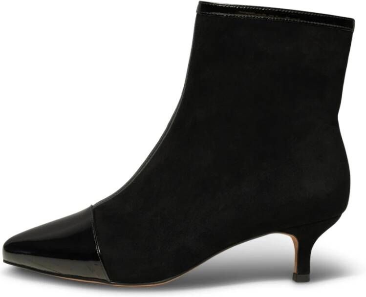 Shoe the Bear Tijdloze Elegantie: Saga Zip Patent Suede Zwart Black Dames