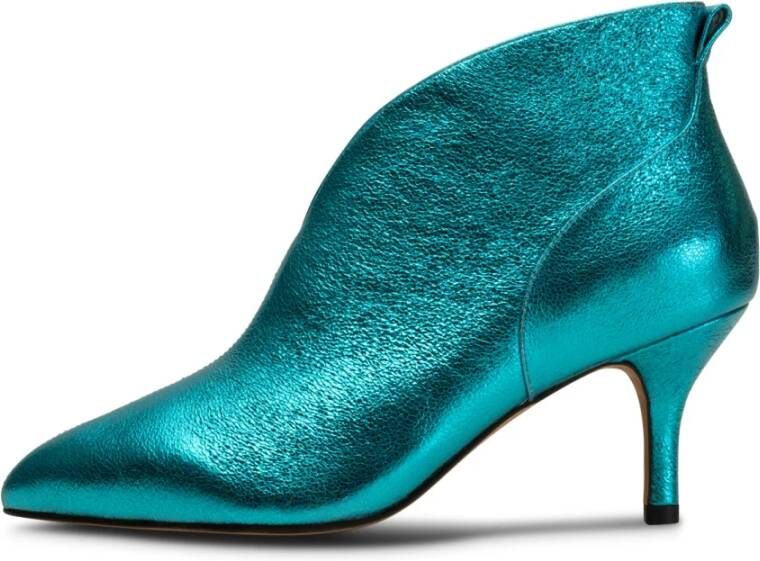 Shoe the Bear Turquoise Metallic Valentine Leren Hak Blauw Dames