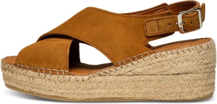 Shoe the Bear Zomer Orchid Suède Sleehak Sandaal Beige Dames