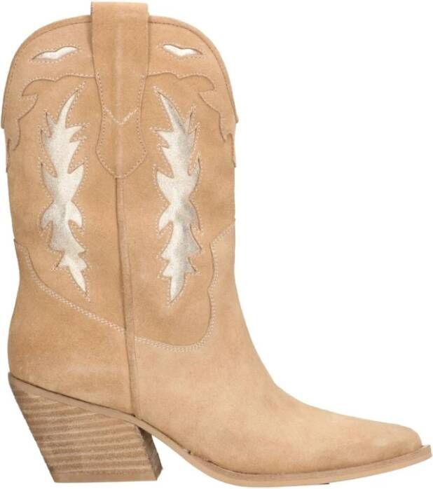 Shoecolate Western Cappuccino Cowboy Laarzen Beige Dames