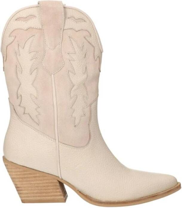 Shoecolate Western off-white leren laarzen White Dames