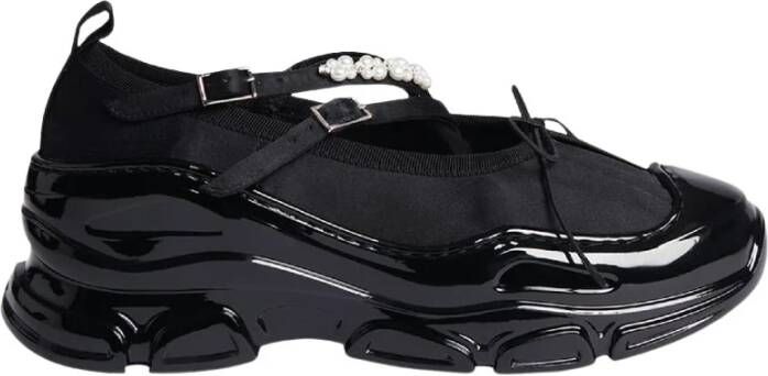 Simone Rocha Criss Cross Tracker Sneakers Zwart Black Dames