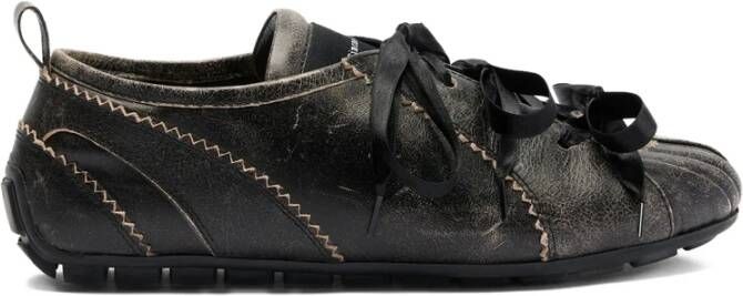 Simone Rocha Donkerbruine Leren Strikveterschoenen