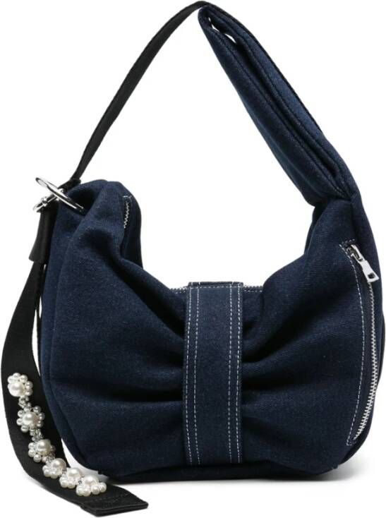 Simone Rocha Indigo Blauwe Boogvormige Schoudertas