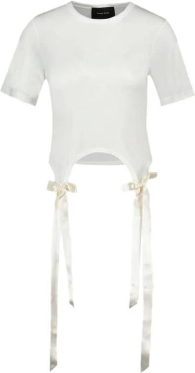 Simone Rocha Witte Katoenen Boogstaarten T-Shirt