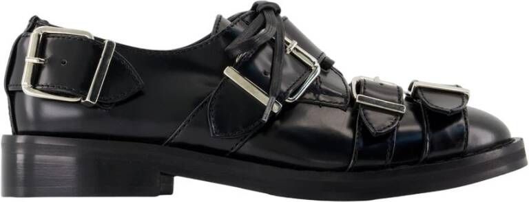 Simone Rocha Zwarte leren Brogue Mocassin Flats