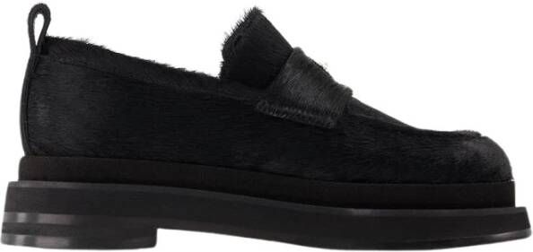 Simone Rocha Zwarte Leren Heart Toe Loafers Black Dames