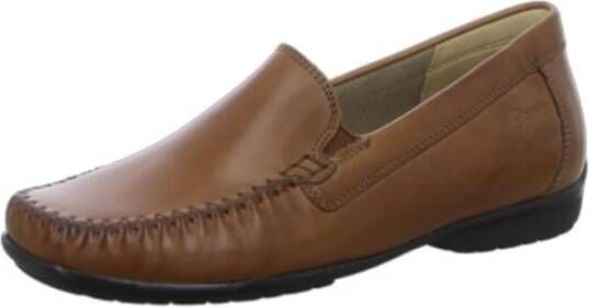 Sioux Bruine leren mocassins pantoffels