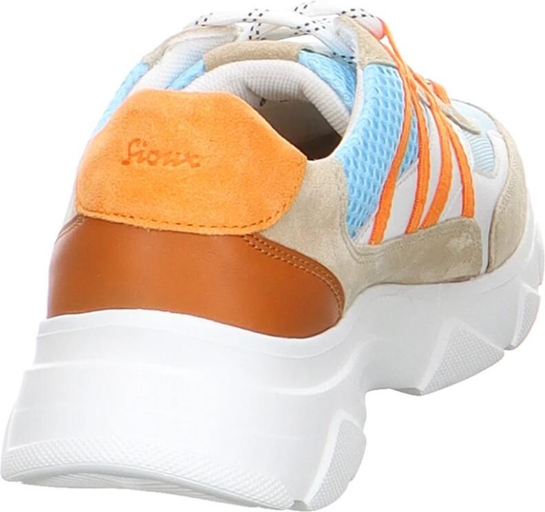 SIOUX Sneakers laag beige lichtblauw oranje wit - Foto 6