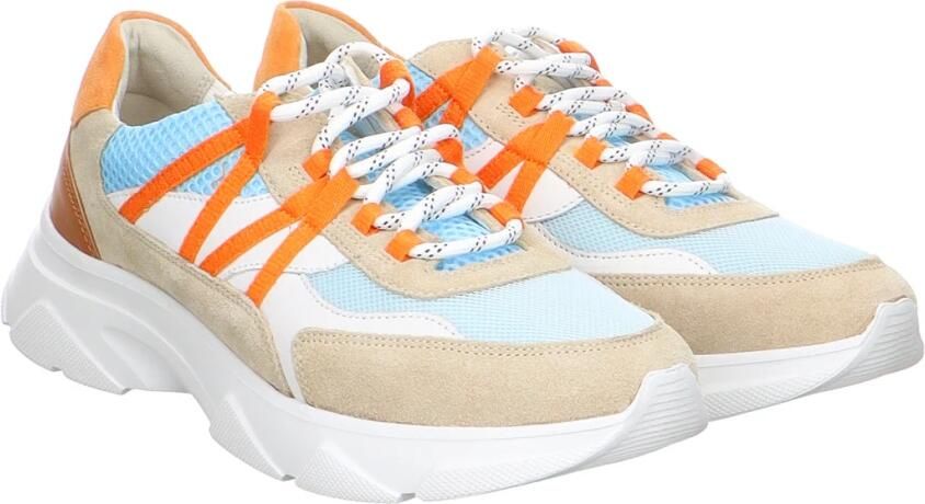 SIOUX Sneakers laag beige lichtblauw oranje wit - Foto 7