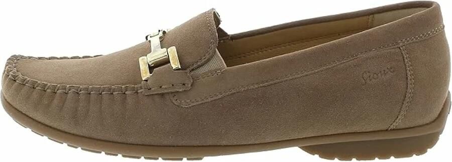 Sioux Cortizia suède mocassins met gesp camel