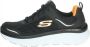 Skechers D'Lux Walker 232044-BKW Mannen Zwart Sneakers Sportschoenen - Thumbnail 2