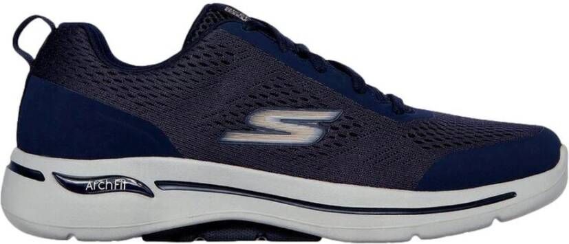 Skechers Blauwe Mesh Sneakers met Ondersteuning en Arch Fit Blauw