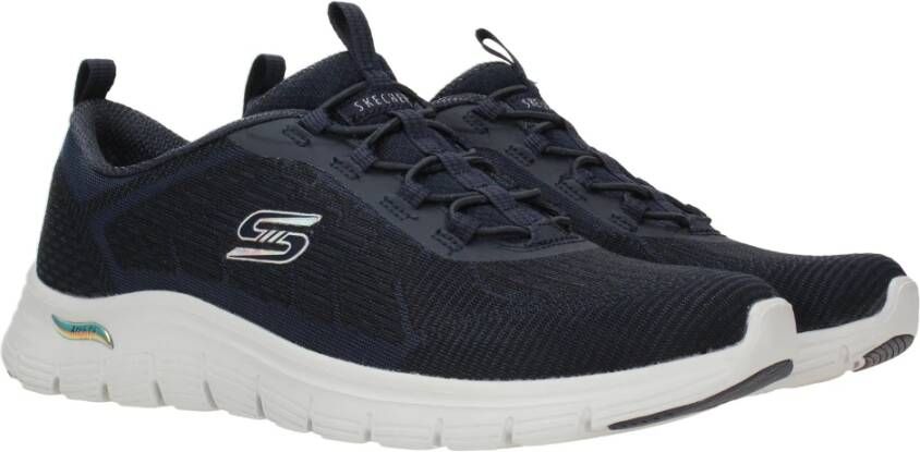 Skechers Arch Fit Vista sneaker met elastische veter Blauw Dames