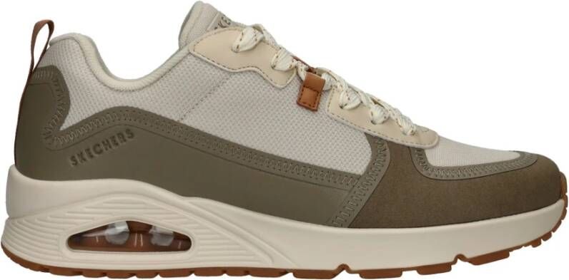 Skechers Beige en olijfgroene sneaker Multicolor Heren