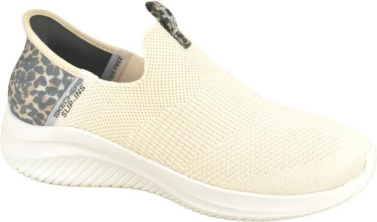 Skechers Beige Leopard Loafer Slip On Sneakers Beige Dames