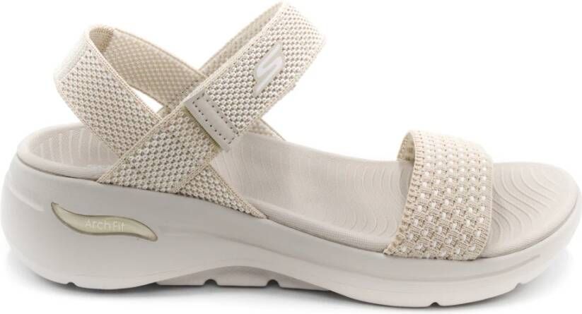 Skechers Beige Sandalen voor de Zomer Beige Dames