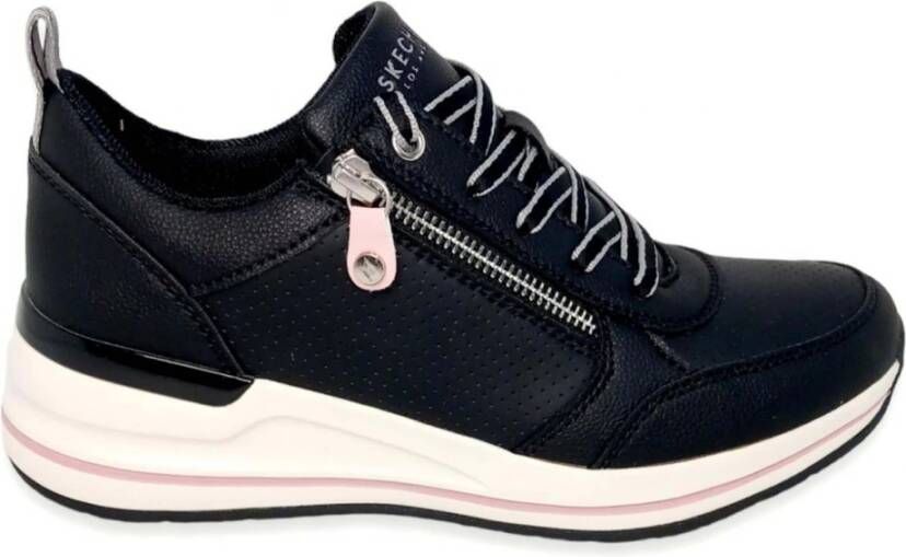 Skechers Stijlvolle Stoffen Sneakers voor Vrouwen Zwart Dames